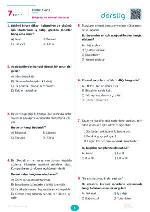 Bölgesel ve Küresel Sorunlar Yaprak Testi (Maarif Model)