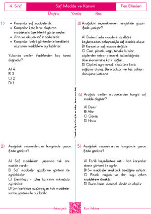 Saf Madde ve Karışım