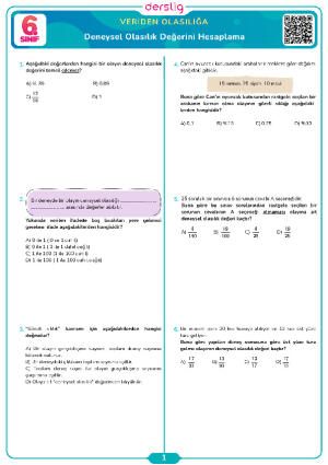 Deneysel Olasılık Değerini Hesaplama