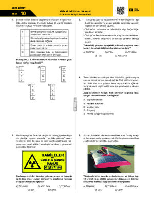 Test-10 Fizik Bilimine Yön Verenler