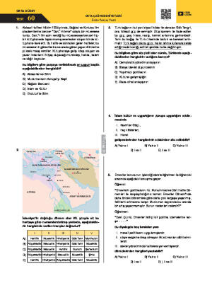 Test-60 Orta Çağ Medeniyetleri Ünite Tekrar Testi