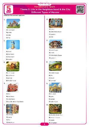 Different Types of Houses Vocabulary Quiz