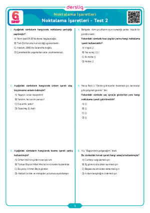 Noktalama İşaretleri Test- 2