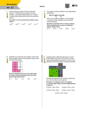 Sayılar ÖSYM Çıkmış Sorular Test -17