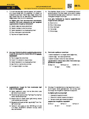 Test-24 Eski Çağ’da Yönetenler ve Savaşanlar (Türkistan Medeniyet Havzası)
