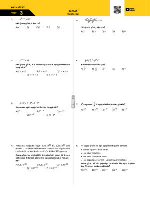 Üslü Sayılar Test -3