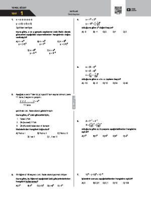 Üslü Sayılar Test -1