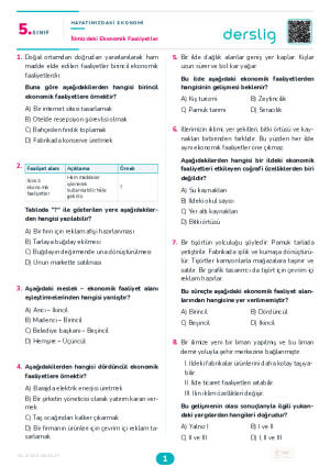 İlimizdeki Ekonomik Faaliyetler Yaprak Testi (Maarif Model)
