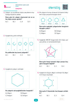 Çokgenler Yaprak Testi (Maarif Model)