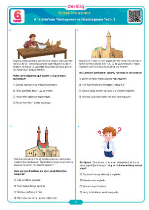 Anadolu'nun Türkleşmesi ve İslamlaşması Test- 2