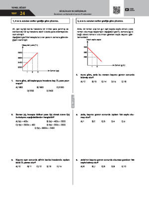 Doğrusal Fonksiyonlarla İfade Edilebilen Denklem ve Eşitsizlik test-24