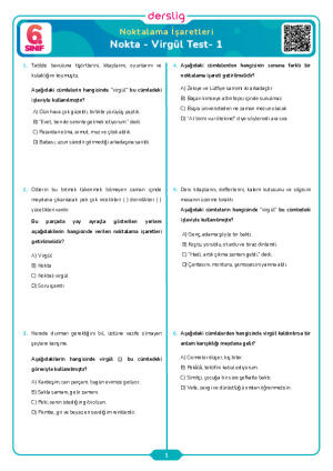 Noktalama İşaretleri Test- 1