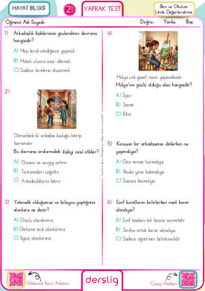 Ben ve Okulum Ünite Değerlendirme