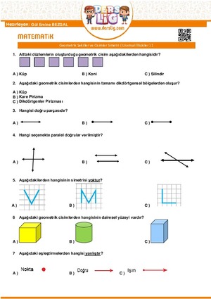Geometrik Şekiller ve Cisimler Simetri ( Uzamsal İllişkiler ) 1