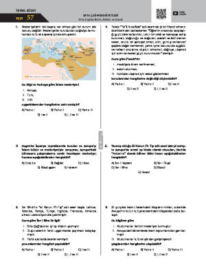 Test-57 Orta Çağ’da Bilim, Kültür ve Sanat