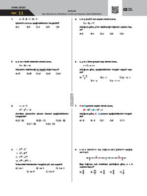 Sayı Kümelerinin ve Gerçek Sayıların İşlem Özellikleri Yaprak Test -11