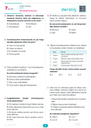 Küreselleşme Kavramı Yaprak Testi (Maarif Model)