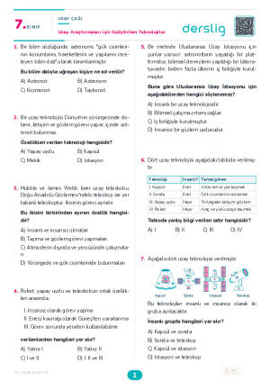 Uzay Teknolojileri Yaprak Testi (Maarif Model)