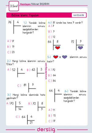 Bölme İşlemi Yapalım