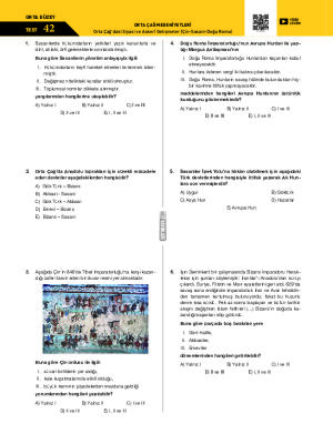 Test-42 Orta Çağ’daki Siyasi ve Askerî Gelişmeler (Çin-Sasani-Doğu Roma)