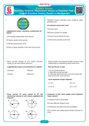 Coğrafi Koordinat Sistemi, Paralel ve Meridyenler