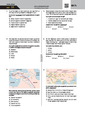 Test-55 Orta Çağ’da Ticaret Yolları