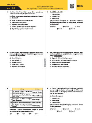 Test-51 Orta Çağ’daki Siyasi ve Askerî Gelişmeler (Dört Halife Dönemi)