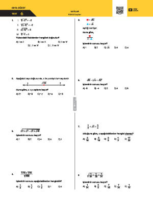 Kareköklü İfadeler Test -6