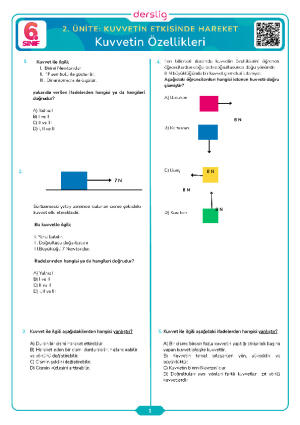 Kuvvetin Özellikleri Test- 1