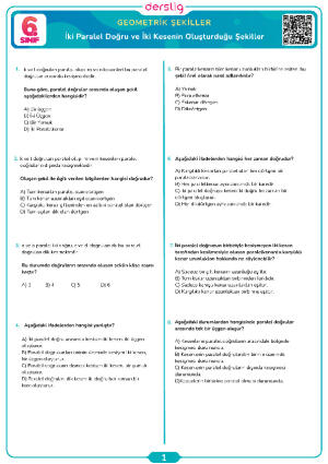 İki Paralel Doğru ve İki Kesenin Oluşturduğu Şekiller
