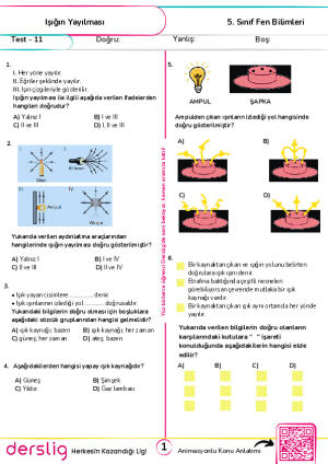 Test 11 - Işığın Yayılması