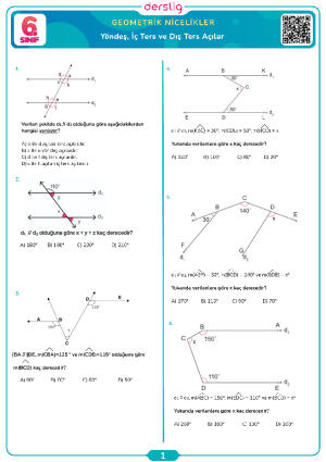 Yöndeş, İç Ters ve Dış Ters Açılar
