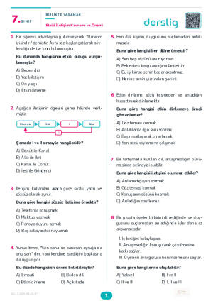 Etkili İletişim Yaprak Testi (Maarif Model)