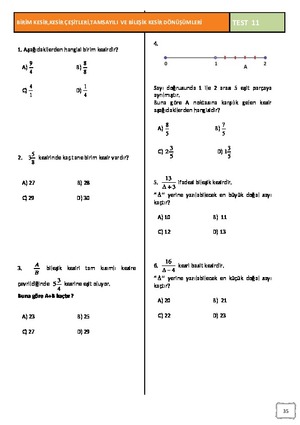 BİRİM KESİR,KESİR ÇEŞİTLERİ,TAMSAYILI VE BİLEŞİK KESİR DÖNÜŞÜMLERİ