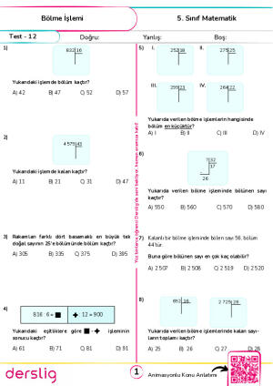 Test 12 - Bölme İşlemi