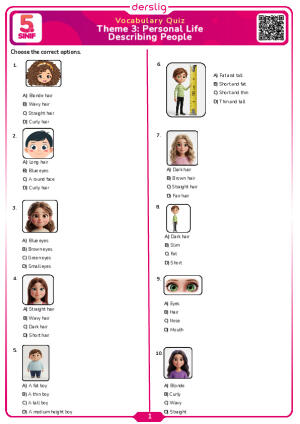 Describing People Vocabulary Quiz