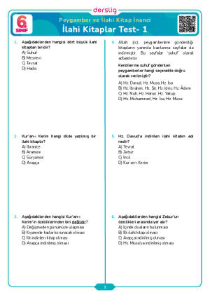 İlahi Kitaplar Test- 1