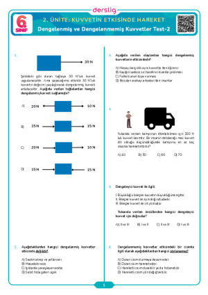Dengelenmiş ve Dengelenmemiş Kuvvetler Test-2