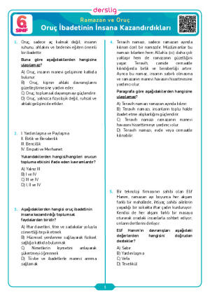 Oruç İbadetinin İnsana Kazandırdıkları