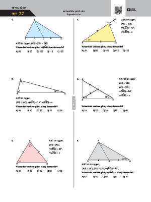Üçgende Açı ve Kenarlarla İlgili Özellikler 27