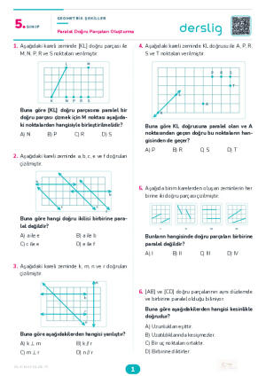 Paralel Doğru Parçaları Oluşturma Yaprak Testi (Maarif Model)