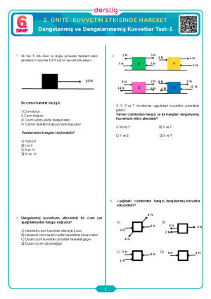 Dengelenmiş ve Dengelenmemiş Kuvvetler Test-1