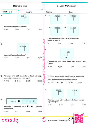 Test 12 - Bölme İşlemi