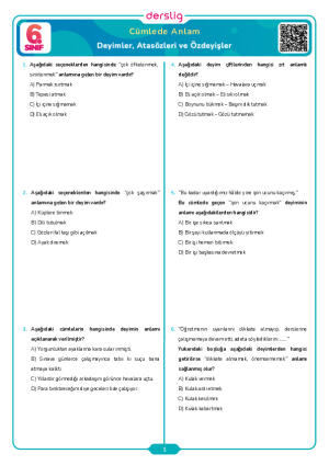 Deyimler, Atasözleri ve Özdeyişler