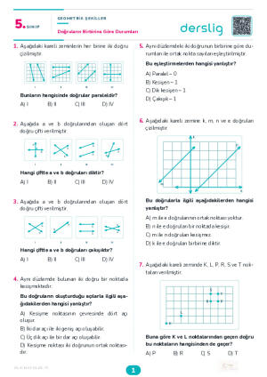Doğruların Birbirine Göre Durumları Yaprak Testi (Maarif Model)