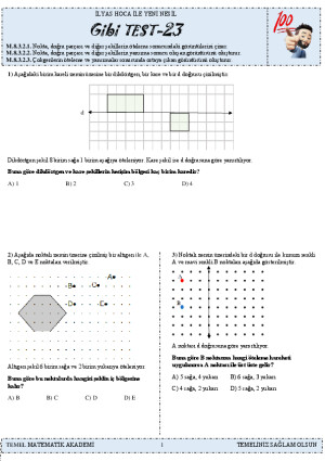 Dönüşüm Geometrisi Yeni Nesil Gibi Test 23