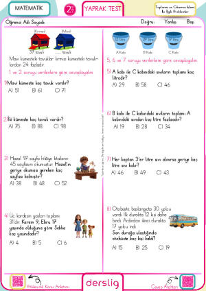 Toplama ve Çıkarma İşlemi İle İlgili Problemler