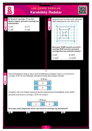 Kareköklü İfadeler LGS Çıkmış Sorular
