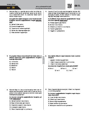 Test-38 Orta Çağ’daki Kitlesel Göçler