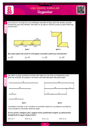 Üçgenler LGS Çıkmış Sorular